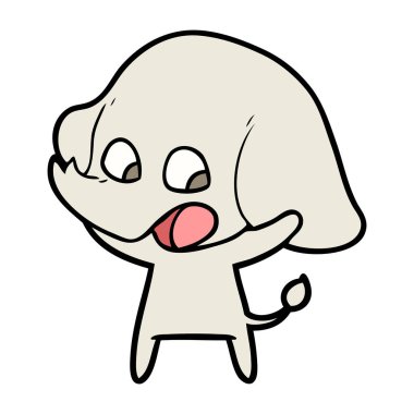 vektör çizim sevimli çizgi fil