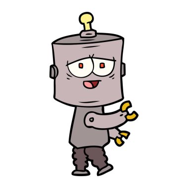 Çizgi film robotunun vektör çizimi