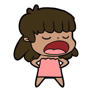  vektör çizim karikatür kadın söz