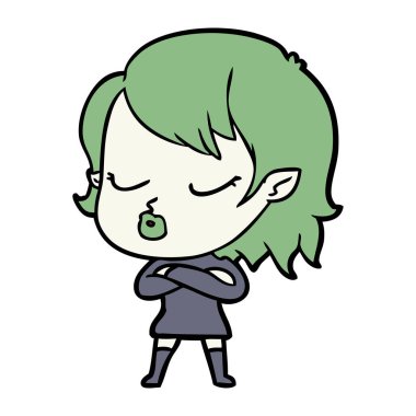 sevimli çizgi vampir kız