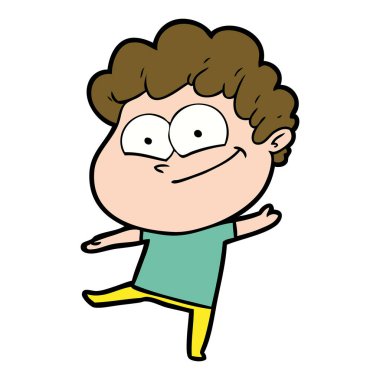 vektör çizim karikatür mutlu adam