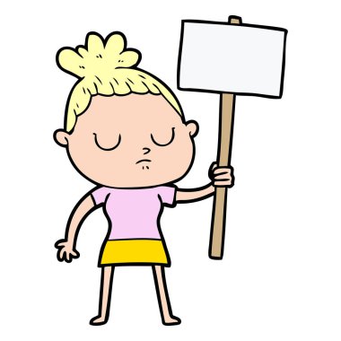 vektör çizim karikatür sakin kadın