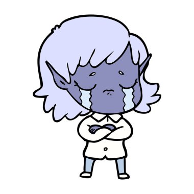 çizgi film ağlayan elf kızı