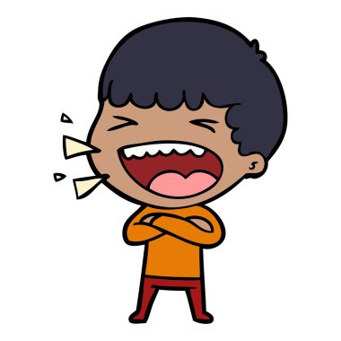  adam gülüyor karikatür vektör çizim