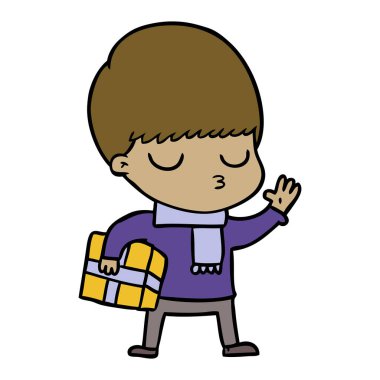 vektör çizim karikatür sakin çocuk