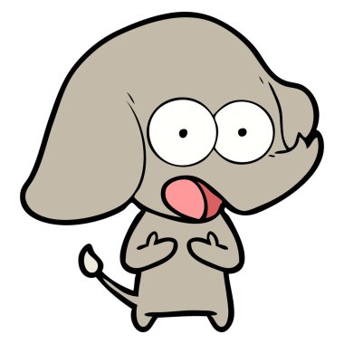 vektör çizim sevimli çizgi fil