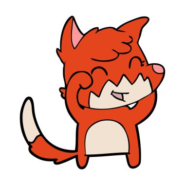 mutlu karikatür fox vektör çizim