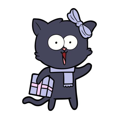 Çizgi film kedisinin vektör çizimi