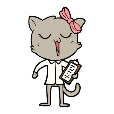 Çizgi film kedisinin vektör çizimi