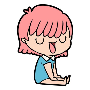 Çizgi filmdeki kadının vektör çizimi