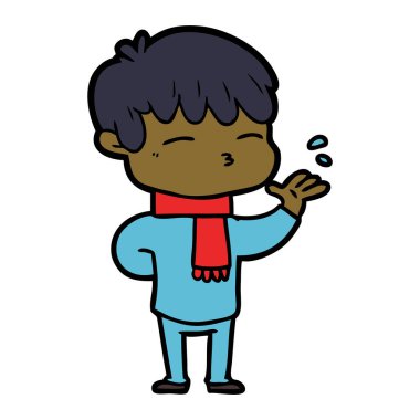 vektör çizim karikatür meraklı çocuk