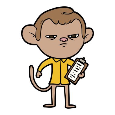 karikatür rahatsız maymun patron