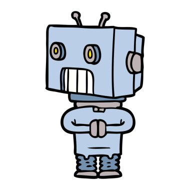 Çizgi film robotunun vektör çizimi