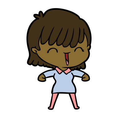 Çizgi filmdeki kadının vektör çizimi