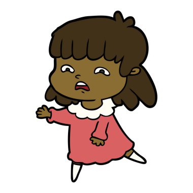 vektör çizim karikatür endişeli kadın