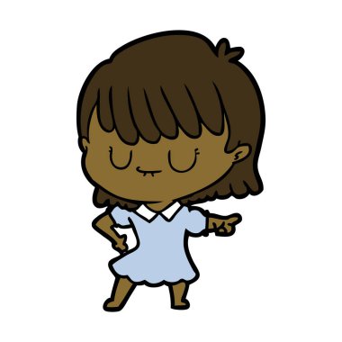 Çizgi filmdeki kadının vektör çizimi