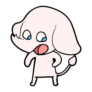 vektör çizim sevimli çizgi fil