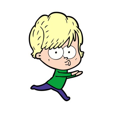 Çizgi filmdeki kadının vektör çizimi