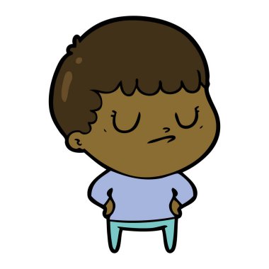  vektör çizim karikatür huysuz çocuk