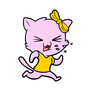 Çizgi film kedisinin vektör çizimi