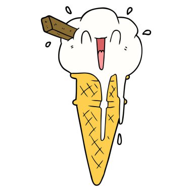 Çizgi film dondurmasının vektör çizimi