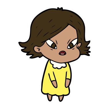 vektör çizim karikatür kadın vurguladı