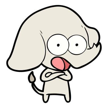 vektör çizim sevimli çizgi fil