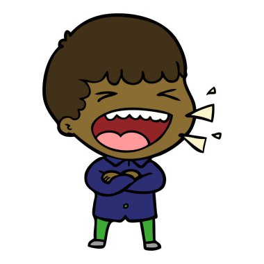  adam gülüyor karikatür vektör çizim