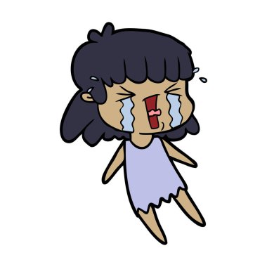 çizgi film kadın gözyaşları içinde