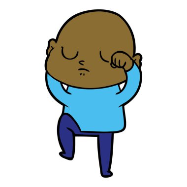 vektör çizim karikatür kel adam