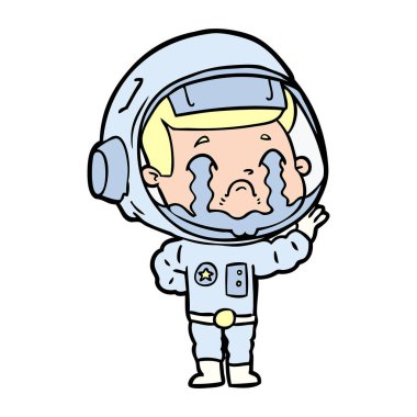 vektör çizim karikatür ağlayan astronot