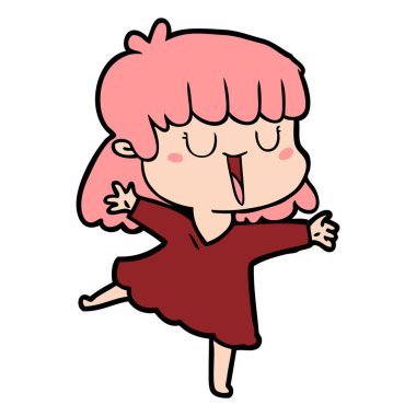 Çizgi filmdeki kadının vektör çizimi