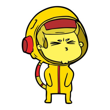 vektör çizim karikatür astronot vurguladı