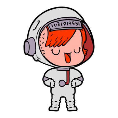 vektör çizim karikatür astronot kadın