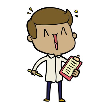 vektör çizim karikatür mutlu adam