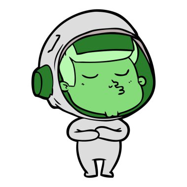  vektör çizim karikatür emin astronot