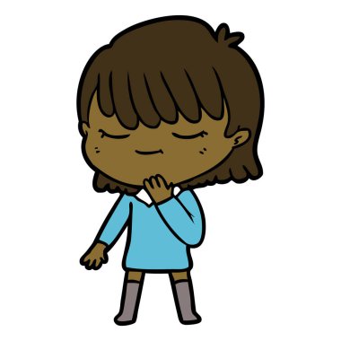 Çizgi filmdeki kadının vektör çizimi