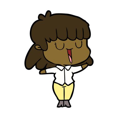 Çizgi filmdeki kadının vektör çizimi