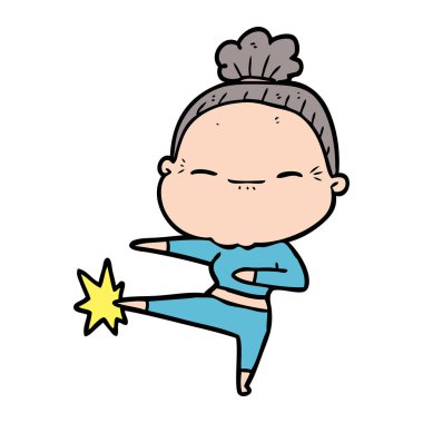 çizgi film huzurlu yaşlı kadın