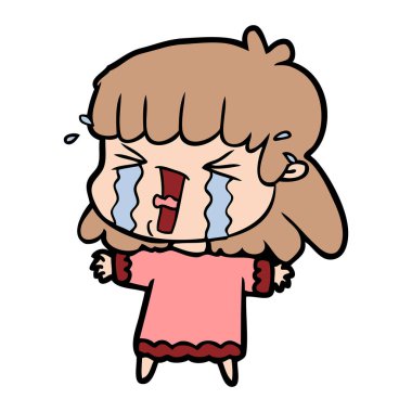 çizgi film kadın gözyaşları içinde