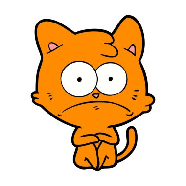 vektör çizim karikatür gergin kedi