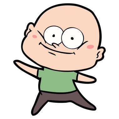 karikatür kel adam bakıyor