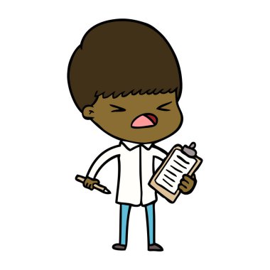 vektör çizim karikatür adam vurguladı