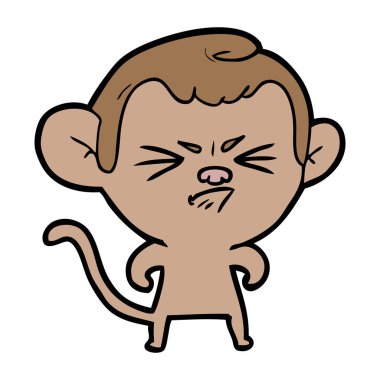 vektör çizim karikatür rahatsız maymun