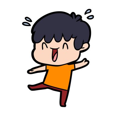  vektör çizim karikatür gülen çocuk