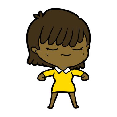 Çizgi filmdeki kadının vektör çizimi