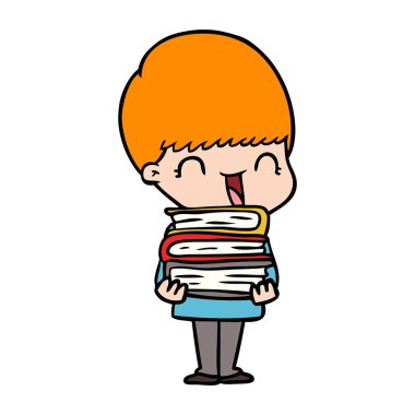 mutlu çizgi film çocuk vektör çizim