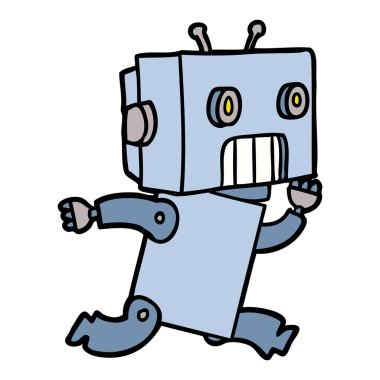Çizgi film robotunun vektör çizimi