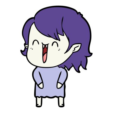 sevimli çizgi mutlu vampir kız