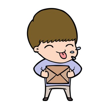 mutlu çizgi film çocuk vektör çizim